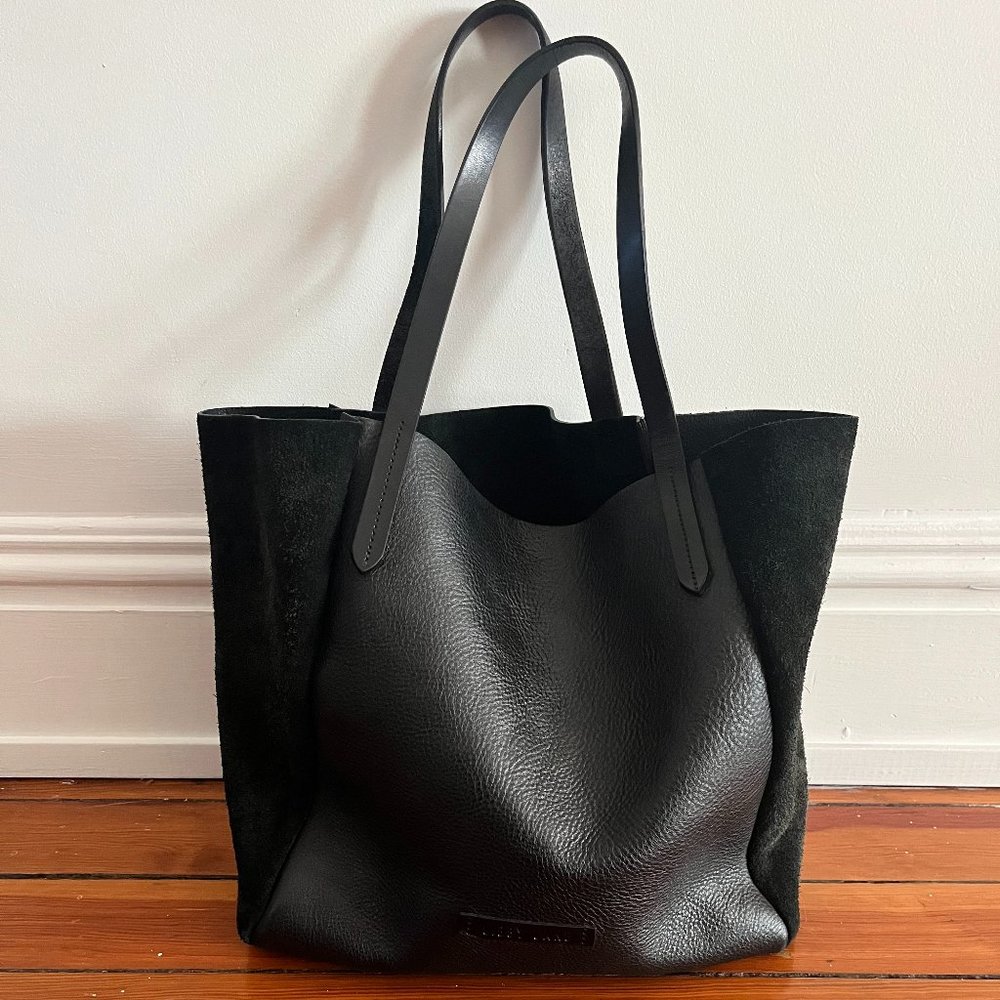 Black Leather Tote -- Libby Lane